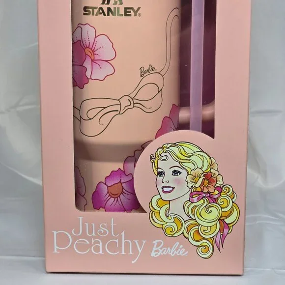 Barbie x Stanley Tumbler '80s PEACHES N CREAM 40 oz Quencher NEW Limited